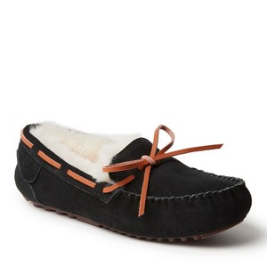 Fireside By Dearfoams Women's Victoria Genuine Shearling Moccasin Slipper - 1 of 4