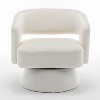 TOAOTBNBO 360°Swivel Accent Chair with Stylish Base, Modern Armchair with Soft Cushion Velvet Barrel Chair for Reception Room, White - 2 of 4