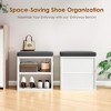 SEVOBAL Small Shoe Bench Entrywaywith Cushion Shoe Benches with Storage Seating Seat Entryway Shoe Rack Entryway Show Racks, White, 15.35"*11.4"*16" - 3 of 4