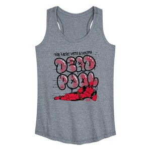 Women's - Marvel - Deadpool Street Graffiti Graphic Racerback Tank - 1 of 4