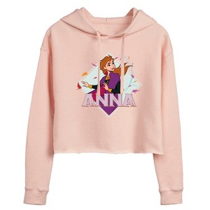 Women's - Frozen 2 - Anna Stirs Up Leaves Cropped Graphic Hoodie - 1 of 3