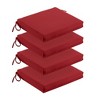 ARTPLAN Outdoor Chair Cushions for Patio Furniture, Waterproof Outdoor Cushions, Round Corner Patio Chair Cushions Set of 4 with Ties,16"x18.5"x3" - 3 of 4