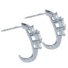Pompeii3 1ct Three Stone Diamond White Gold Earrings 14K - 3 of 4