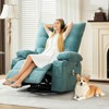 Swivel Rocker Recliner Chair with Massage and Heat, Oversize Ergonomic Lounge Single Sofa with Side Pocket, Cup Holders for Living Room, Bedroom - 4 of 4