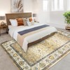 Vintage Floral Area Rug for Living Room Non Slip Non Shedding Washable Floor Cover Ultra Thin Distressed Indoor Foldable Carpet - 4 of 4