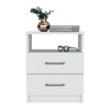 FONTOI 20"H Nightstand with Two Drawers&One Shelf, End Table with Layered Storage Space&Open Shelf for Bedroom, White, 16.02"*19.9"*12.9" - 4 of 4