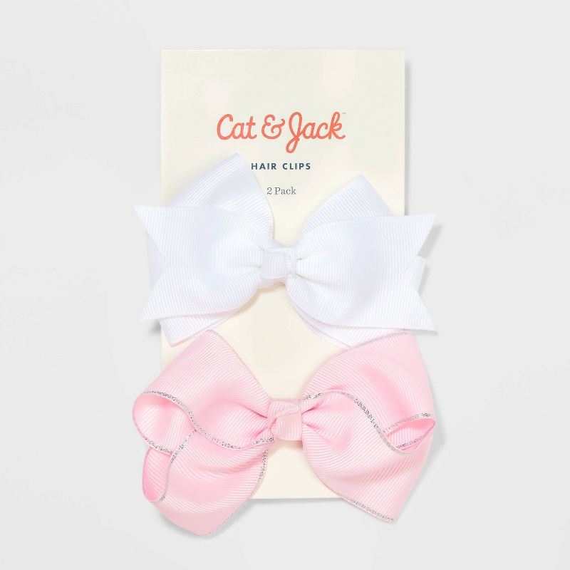 Girls' 2pk Solid Bow Salon Clips - Cat & Jack™, 3 of 6