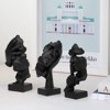 Aoibox 3 Pcs Thinker Statue, Silence is Gold Abstract Art Figurine, No Hear No See No Speak Modern Home Resin Sculptures Decorative Objects - 4 of 4