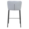 Counter Stool 35" H – Faux Leather With Gray Finish – Modern Stackable (Set of 2) By Zuo Modern - 4 of 4