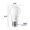 Philips LED 75W Frosted Soft White A19 4P Non-Dim T20: 1100 Lumens, E26 Base, 2700K, 10-Year Life, Damp Location Suitable - 3 of 4