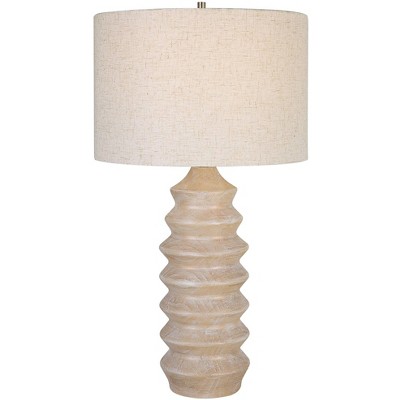 Uttermost Uplift Bleached Wood Carved Table Lamp