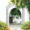 Gulches Black Metal Garden Arch with Planter Stands and Holders, 56.3" x 16.93" x 94.5" Climbing Plant Support - 3 of 4