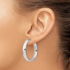 Black Bow Jewelry 6mm Polished Half Round Tube Hoop Earrings in Sterling Silver, 38mm - 3 of 4