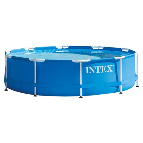 assistent Produkt døråbning Intex 28200eh 10 Foot X 30 Inch 4 Person Outdoor Metal Frame Above Ground  Round Swimming Pool With Easy Set-up (pump Not Included) : Target
