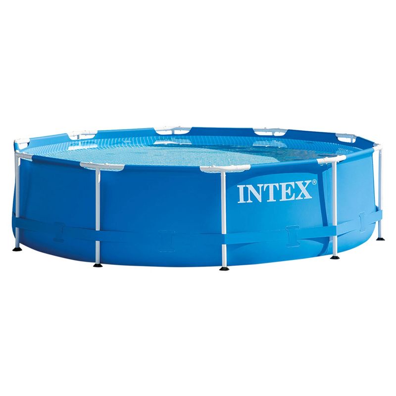 Metal Frame Above Ground Swimming Pool w/ 10 Foot Round Swimming Pool Cover, 2 of 7