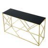 Modern Glass Console Table, with Black Tempered Glass and Sturdy Metal Frame for Living Room, Entryway, Bedroom - 4 of 4