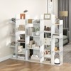 Costway 1/2 PCS Bookshelf Tree-Shaped Bookcase with 13 Storage Shelf Rustic Industrial Style White/Coffee - image 4 of 4