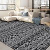 Washable Area Rugs Neutral Modern Living Room Rug Stain-Resistant Low Pile Non Slip Indoor Distressed Print Carpet - 3 of 4