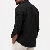 Coolmee Men's Button Down Shirt Texture Wrinkle Free Shirts Long Sleeve Untucked Shirt - 4 of 4