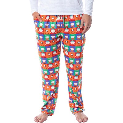 South Park Mens' Square Print Stan Kyle Cartman Kenny Sleep Pajama Pants Multicolored