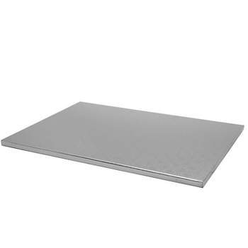 O'Creme Silver Rectangular Cake Pastry Drum Board 1/2 Inch Thick, Full-Sheet Size (17-5/8 Inch x 25-1/2 Inch) - Pack of 5