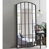 Dovelina Arched Metal Framed with Window Pane Decorative Wall Mirror Large Mirror - 67"x28", Black - 2 of 4