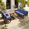 4 Piece Rattan Garden Furniture Sets,Outdoor Wicker Couch,Rattan Outdoor Sectional Sofa Set with Swivel Chairs and Sponge Cushions-Coolbibila - 2 of 4