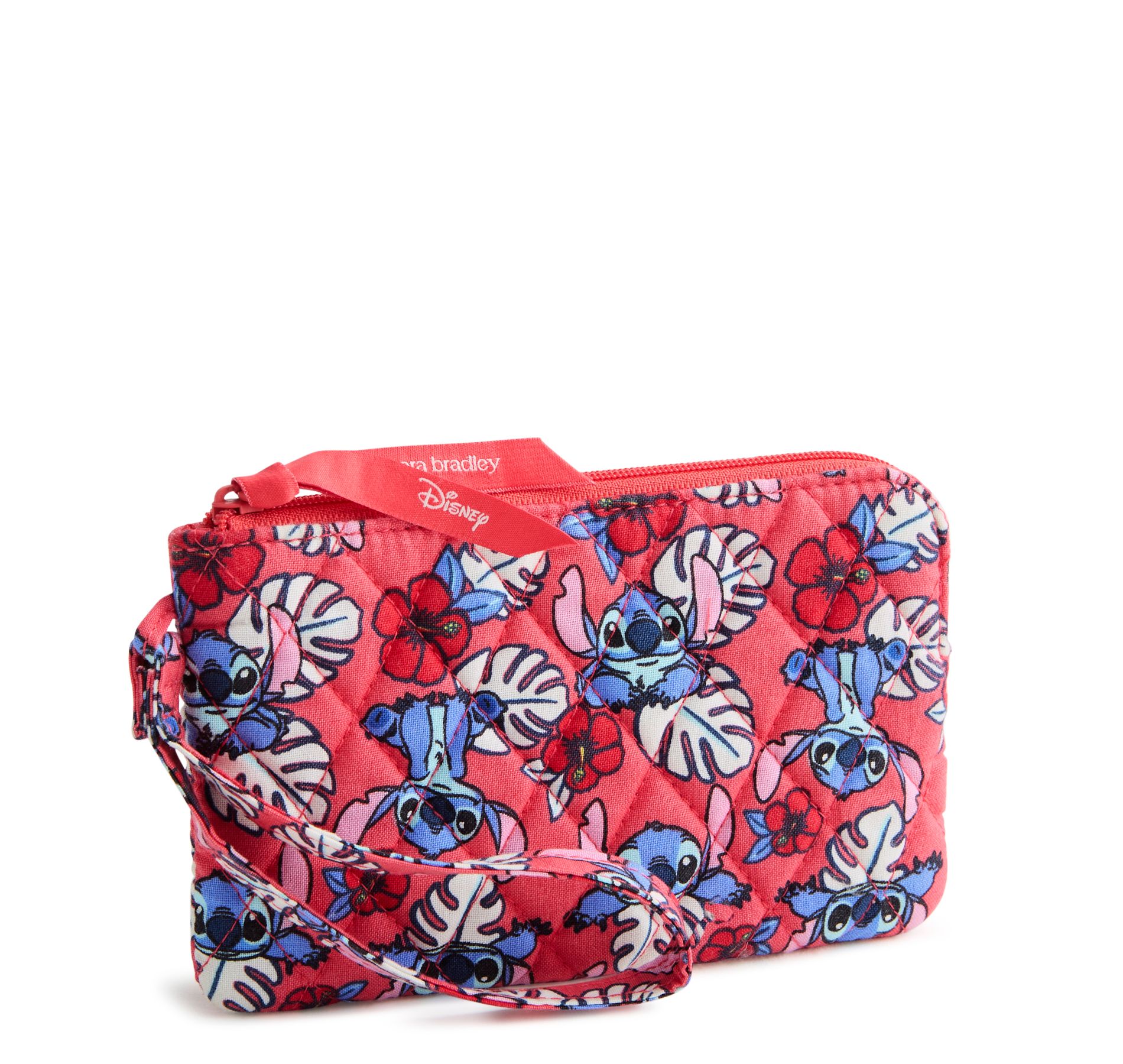 Vera Bradley Women's Disney Lilo and Stitch Cotton Essential Zip Wristlet Stitch Monstera