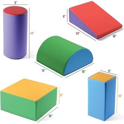 Colorful 5-Piece Foam Climbing and Crawling Play Set