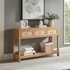Resenkos Console Desk Table, Console Table, Entryway Table, Side Table, Display Table,Console Table with Rattan 3 Drawers, 2 Tier Long Behind Couch - 2 of 4