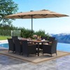 Tangkula Set Of 11 Patio Dining Set w/ 15ft Double-Sided Patio Umbrella (Base Included) - 3 of 4