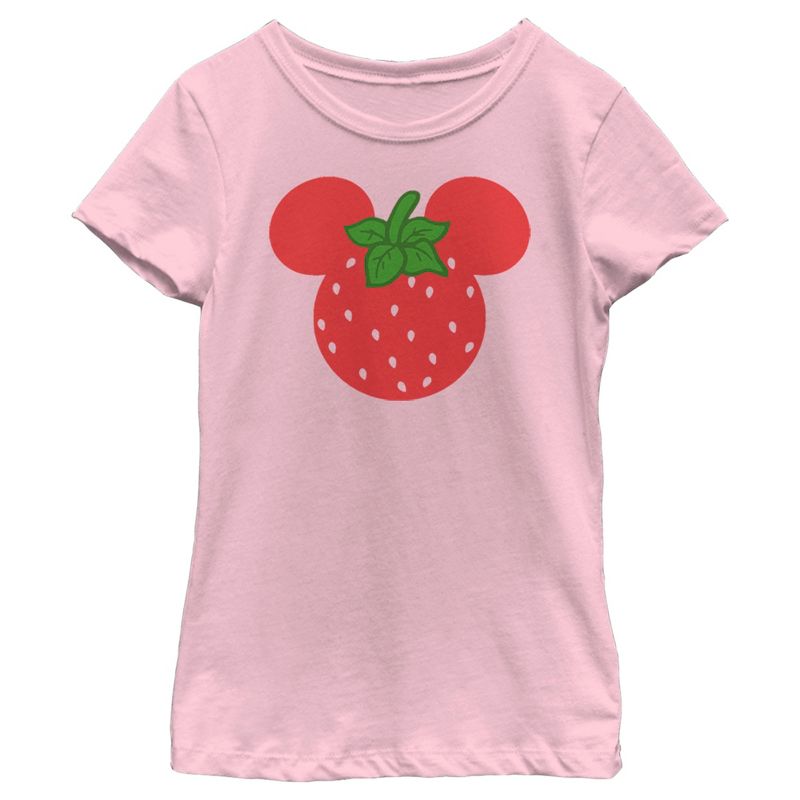 Girl's Disney Mickey Mouse Strawberry Silhouette T-Shirt, 1 of 5