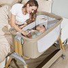 MYKKO 3 in 1 Baby Bassinet, Rocking Bassinets with Comfy Mattress and Wheels, Adjustable Height Bassinet Bedside Sleeper - 2 of 4