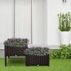 SEVOBAL Planters Outdoor Garden 2-Piece Self-Watering Raised Bed with Legs, Planter Box for Flowers, Vegetables, Matte Brown, 15.75"*15.75"*17.25" - 2 of 4