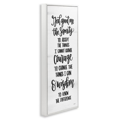 White Framed Serenity Courage & Wisdom Canvas Wall Art