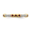 Black Bow Jewelry 2mm 14k Yellow Gold Rhodolite Garnet & .08 Ctw Diamond Stackable Band - 4 of 4