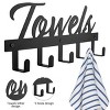 Towel Rack 5 Towel Hooks Wall Mount Towel Holder Black Metal Towel Racks for Bathroom Storage Organizer Rack - 2 of 4