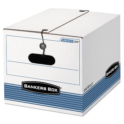 Bankers Box STOR/FILE Extra Strength Storage Box Letter/Legal White/Blue 12/Carton 00025