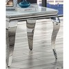 23.5" Metal Contemporary End Table with Glass Top, Stainless Steel Frame and Cabriole-Style Legs for Living Room - 2 of 4