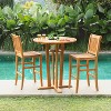 Cambridge Casual 2pc Chara Teak Wood Patio Outdoor Bar Stool Brown - 2 of 4