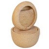 NAYSAYE Fountain Round Cement Water Feature with Two Tier Design for Garden and Patio, Beige and Yellow, 21.7"*34.3"*61.6" - 2 of 4