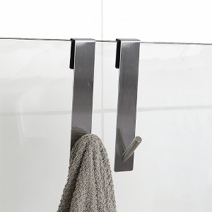 Evideco French Home Goods Shower Door Hooks - Pack of 2 - Durable, Easy to Install, Special for Frameless Glass Shower Doors - 1 of 4