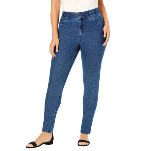 Jessica London Women's Plus Size Tummy-control Skinny Jeans, 28 W - Medium  Stonewash : Target