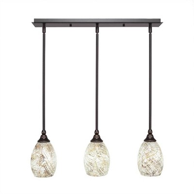 Toltec Lighting Any 3 - Light Chandelier in  Dark Granite with 5" Natural Fusion Shade