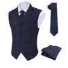 Men's Paisley Suit Vest and Tie Set Classic Floral Necktie Square Gothic Waistcoat for Tuxedo - 3 of 4