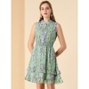 Allegra K Women's Regular Fit Floral A-line Smocked Waist Tiered Ruffled Chiffon Mini Dress - 4 of 4