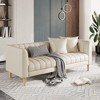 78" W Faux Leather Modern 3 Seater Sofa Couch for Living Room with Deep Seats, 2 Throw Pillows and Wood Legs - 2 of 4