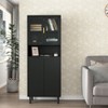 Lirago,23.62"D * 13.78"W * 63"H,Black Tall Bookcase with 4 Glass Doors, Adjustable Storage Cabinet, apply to Kitchen/Living Room/Dining Room - 2 of 4