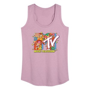 Women's - MTV - Logo Retro Collage Graphic Racerback Tank - 1 of 4