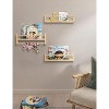 Attop Nursery Floating Shelves for Wall, Set of 3 Book Shelves Natural Wood Wall Mounted Organizer - 3 of 4